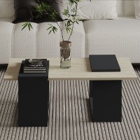 Журнальный столик Hanah Home Matris Travertine Anthracite фото №2 — интернет-магазин Desire.md