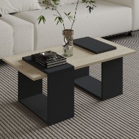 Журнальный столик Hanah Home Matris Travertine Anthracite фото №3 — интернет-магазин Desire.md