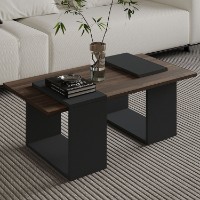 Журнальный столик Hanah Home Matris Walnut Anthracite фото №3 — интернет-магазин Desire.md