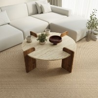 Măsuţă cafea Hanah Home Avoure Travertine Walnut
