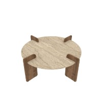 Măsuţă cafea Hanah Home Avoure Travertine Walnut imaginea #4 — magazin online Desire.md