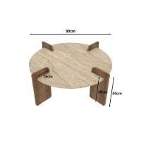 Măsuţă cafea Hanah Home Avoure Travertine Walnut imaginea #5 — magazin online Desire.md