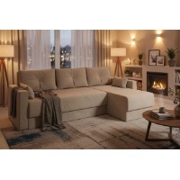 Canapea de colț Sofyno Light DKU Iris 03 Beige (022727) imaginea #4 — magazin online Desire.md