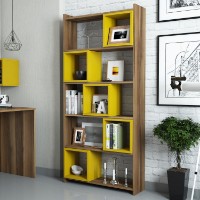 Etajeră Hanah Home Box Walnut Yellow