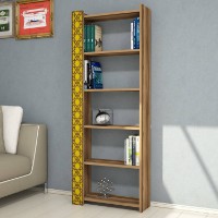 Etajeră Hanah Home City Walnut Yellow