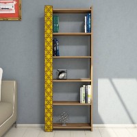 Etajeră Hanah Home City Walnut Yellow imaginea #2 — magazin online Desire.md