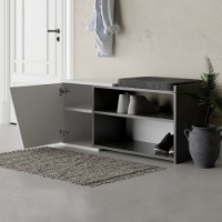Обувница Hanah Home Fiona Bench Anthracite White фото №2 — интернет-магазин Desire.md