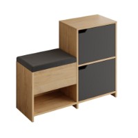 Обувница Hanah Home Haven Shoe Bench Oak Anthracite фото №5 — интернет-магазин Desire.md