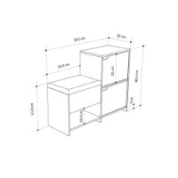Обувница Hanah Home Haven Shoe Bench Oak Anthracite фото №6 — интернет-магазин Desire.md