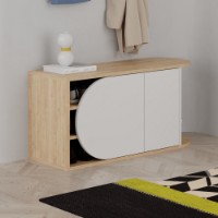 Обувница Hanah Home Nova Shoe Bench Oak White фото №2 — интернет-магазин Desire.md