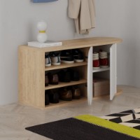 Обувница Hanah Home Nova Shoe Bench Oak White фото №3 — интернет-магазин Desire.md