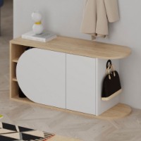 Обувница Hanah Home Nova Shoe Bench Oak White фото №4 — интернет-магазин Desire.md