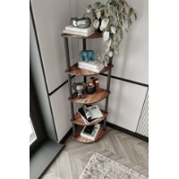 Etajeră Hanah Home Bookcase 5 Corner Walnut