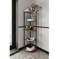 Etajeră Hanah Home Bookcase 5 Corner Walnut imaginea #2 — magazin online Desire.md