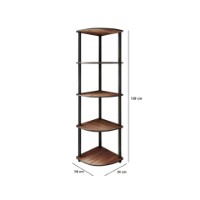 Etajeră Hanah Home Bookcase 5 Corner Walnut imaginea #4 — magazin online Desire.md