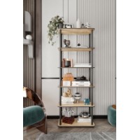 Etajeră Hanah Home Bookcase 6 Rect Oak imaginea #2 — magazin online Desire.md