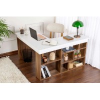 Masa de birou Hanah Home Vesper Venezia Walnut White