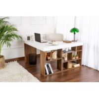Masa de birou Hanah Home Vesper Venezia Walnut White imaginea #2 — magazin online Desire.md