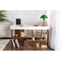 Masa de birou Hanah Home Vesper Venezia Walnut White imaginea #3 — magazin online Desire.md