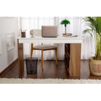 Masa de birou Hanah Home Vesper Venezia Walnut White imaginea #4 — magazin online Desire.md
