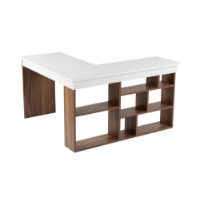 Masa de birou Hanah Home Vesper Venezia Walnut White imaginea #5 — magazin online Desire.md