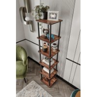 Etajeră Hanah Home Bookcase 6 Tiers Square Walnut imaginea #3 — magazin online Desire.md