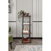 Etajeră Hanah Home Bookcase 4 Tiers Square Walnut imaginea #2 — magazin online Desire.md