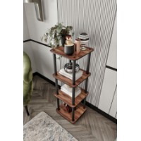 Etajeră Hanah Home Bookcase 4 Tiers Square Walnut imaginea #3 — magazin online Desire.md