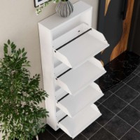 Rafturi pentru pantofi Hanah Home 4 Piece Metal White imaginea #5 — magazin online Desire.md
