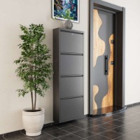 Обувница Hanah Home Locking 4 Piece Metal Anthracite