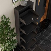 Обувница Hanah Home Locking 4 Piece Metal Anthracite фото №7 — интернет-магазин Desire.md