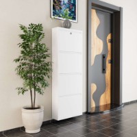 Обувница Hanah Home Locking 4 Piece Metal White