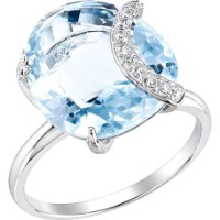 Кольцо из белого золота с топазом и цирконием Platina 01-4424-00-207-1120-46 4,22g s.18