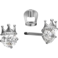 Cercei din aur alb cu zirconiu Platina 02-4306-00-501-1120-38 1,66g