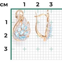 Cercei din aur rosu cu topaz si zirconiu Platina 02-3740-00-207-1110-46 5,02g imaginea #2 — magazin online Desire.md