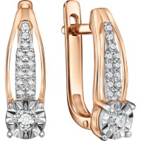 Cercei din aur rosu cu diamante Casa Bosco 1029014-7 2,26g