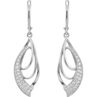 Cercei din aur alb cu zirconiu Platina 02-3586-00-401-1120-24 3,08g