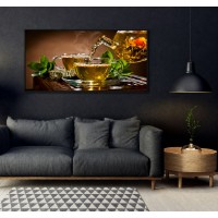 Pictură ArtShop Kettle With A Cup Of Tea 60x30cm (PET68-XL-L)