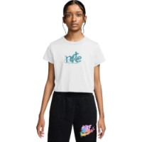 Tricou pentru copii Nike Sportswear Cropped Mod White, s.XS