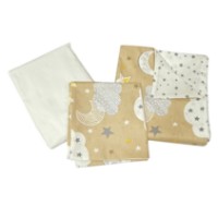 Lenjerie de pat pentru copii Holala Kids Cappuccino Clouds 120x60cm 3pcs