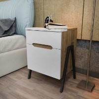 Noptieră Hanah Home Neva Walnut White imaginea #2 — magazin online Desire.md