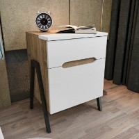 Noptieră Hanah Home Neva Walnut White imaginea #3 — magazin online Desire.md