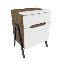 Noptieră Hanah Home Neva Walnut White imaginea #4 — magazin online Desire.md
