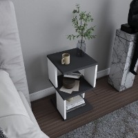 Прикроватная тумба Hanah Home Carter Anthracite White фото №2 — интернет-магазин Desire.md