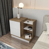 Noptieră Hanah Home Rena White Walnut imaginea #2 — magazin online Desire.md