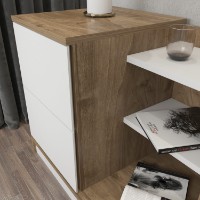 Noptieră Hanah Home Rena White Walnut imaginea #3 — magazin online Desire.md