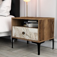 Noptieră Hanah Home Lizbon Walnut White