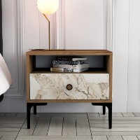 Noptieră Hanah Home Lizbon Walnut White imaginea #2 — magazin online Desire.md