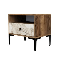 Noptieră Hanah Home Lizbon Walnut White imaginea #4 — magazin online Desire.md