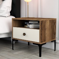 Noptieră Hanah Home Lizbon Walnut Cream